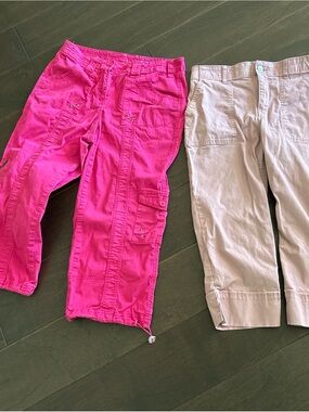 Kids Cargo Capris - Hot Pink